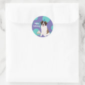 Autocollant rond classique St Bernard personnalisa (Sac)