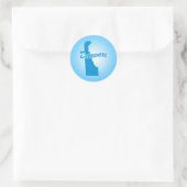 Autocollant rond classique State Delaware (Sac)