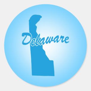 Autocollant rond classique State Delaware