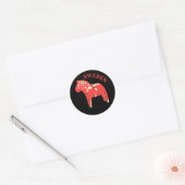 Autocollant rond classique suédois Dala Horse (Enveloppe)