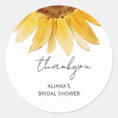 Autocollant rond classique tournesol pour la fête (Devant)