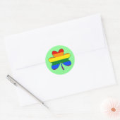 Autocollant rond classique trèfle couleur drapeau (Enveloppe)