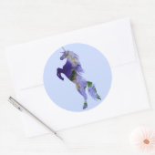 Autocollant rond classique Unicorne, brillant (Enveloppe)