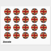 Autocollant rond classique Union Jack (Feuille)