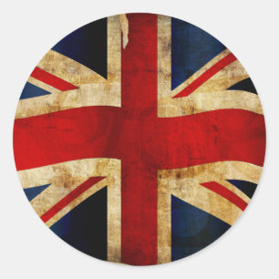 Autocollant rond classique Union Jack