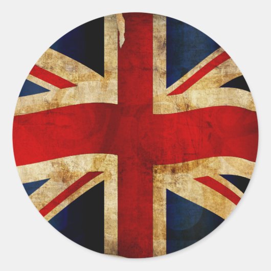 Autocollant rond classique Union Jack (Devant)