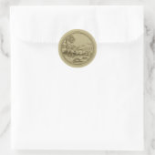 Autocollant rond classique Vintage Rabbit (Sac)