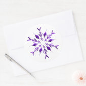 Autocollant rond classique violet de flocon de nei (Enveloppe)