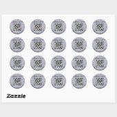 Autocollant rond code QR iridescent et texte perso (Feuille)