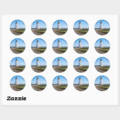 Autocollant rond CT Fayerweather Island Lighthouse (Feuille)