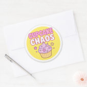 Autocollant Rond Cupcake Chaos (Enveloppe)