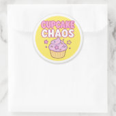 Autocollant Rond Cupcake Chaos (Sac)