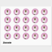 Autocollant rond Daisy Bee (Feuille)