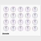 Autocollant rond d'arachide violet gris (Feuille)
