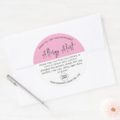 Autocollant rond d'avertissement alimentaire pour (Enveloppe)