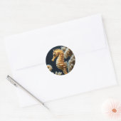 Autocollant rond de beau cheval marin (Enveloppe)