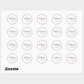 Autocollant Rond de Bienvenue Design Simple Minima (Feuille)