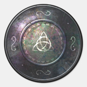 Autocollant rond de bouclier - emblème de