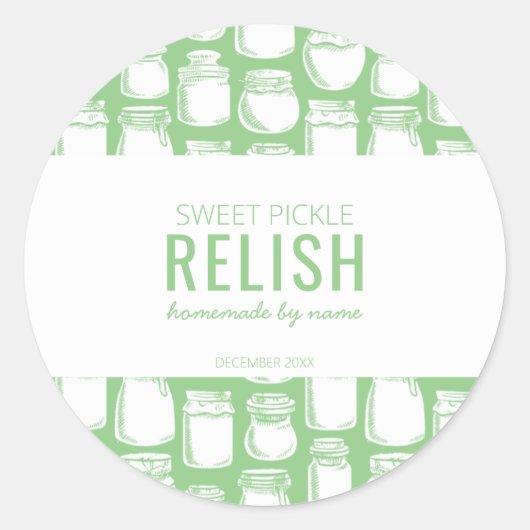Autocollant rond de condiment de pickles sucrés fa (Devant)
