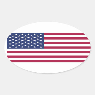 Autocollant rond de drapeau américain