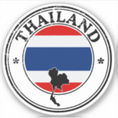 Autocollant Rond de Drapeau de Cachet de Thaïlande (Devant)