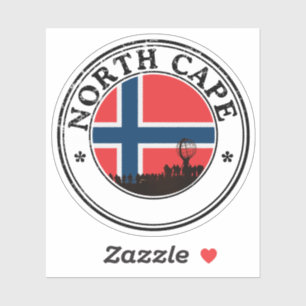 Autocollant Rond de Drapeau de North Cape pour Ord