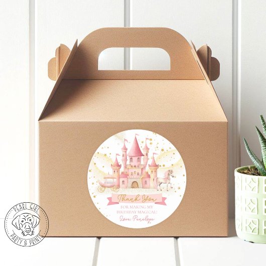 Autocollant rond de faveur de princesse