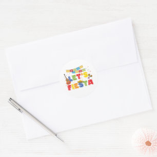 Autocollant rond de fête Fiesta