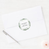 Autocollant rond de feuillage d'eucalyptus (Enveloppe)