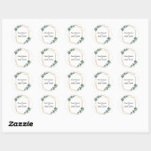 Autocollant Rond de Feuillage Rustique Folk (Feuille)