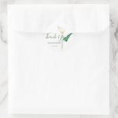 autocollant rond de fleur blanche calla (Sac)