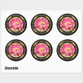 Autocollant rond de fleur de Lotus (Feuille)