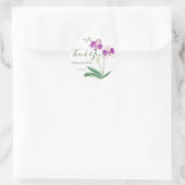 autocollant rond de fleur d'orchidée violette (Sac)