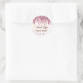 Autocollant rond de fleurs roses de cerisier du Ja (Sac)