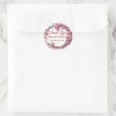 Autocollant rond de fleurs roses de cerisier roman (Sac)