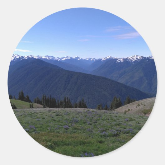 Autocollant rond de Hurricane Ridge Olympic Nat'l  (Devant)