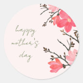 Autocollant rond de la Fleur de Pêche (Devant)