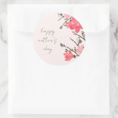 Autocollant rond de la Fleur de Pêche (Sac)