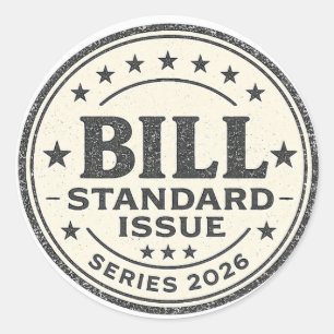 Autocollant rond de la série standard Bill 2026