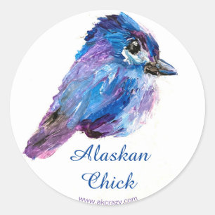 Autocollant rond de l'Alaska