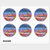 Autocollant rond de l'algue de l'Alaska (Feuille)