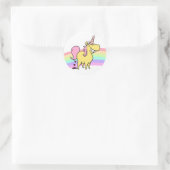 autocollant rond de licorne (Sac)