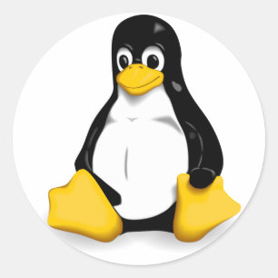 Autocollant rond de Linux Tux
