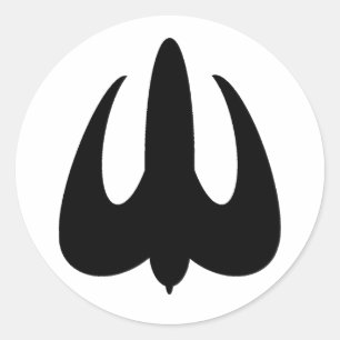 Autocollant rond de logo noir de fa