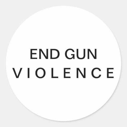 Autocollant rond de message de fin de violence arm (Devant)
