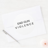 Autocollant rond de message de fin de violence arm (Enveloppe)