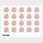 Autocollant rond de Motif de vache gris orange (Feuille)