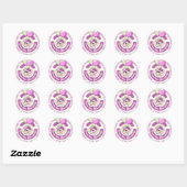 Autocollant rond de Motif de vache rose violet (Feuille)