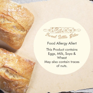 Autocollant rond de notice d'allergie alimentaire 