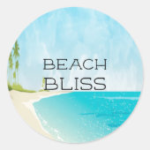 Autocollant Rond de Plage Bliss Côtière Océan (Devant)